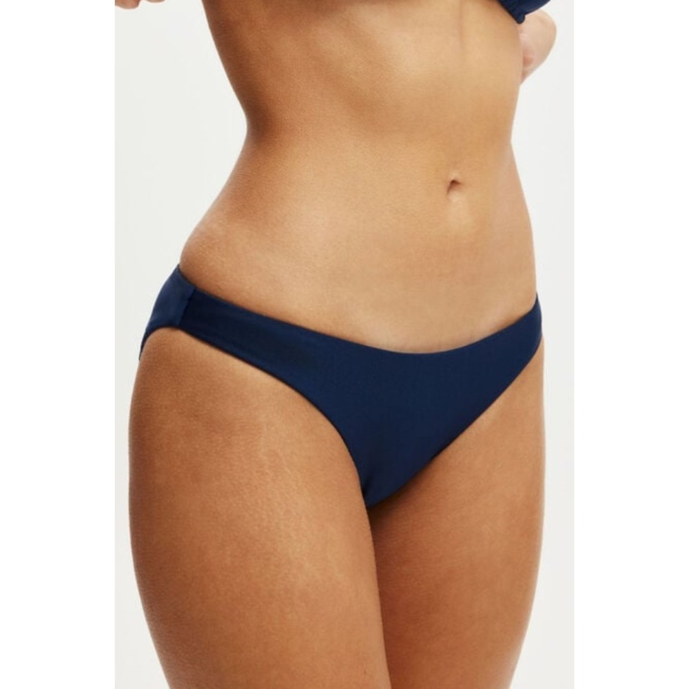 Cotton On Body‎ Womens Medium Full Bikini Bottom Blue Ocean Water Shimmer 1892